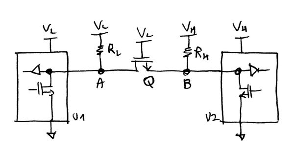 Single-Transistor Bidirectional Level Shifter